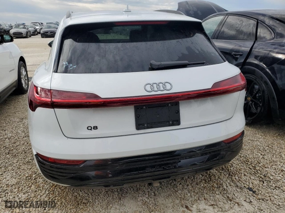 2024 Audi Q8 e-tron Premium with VIN WA14ABGE7RB024447, listed as a Copart auction lot 74483224 with 0 mi miles and Non Repairable. Bid and sale history available at carsss.com. Image 6.