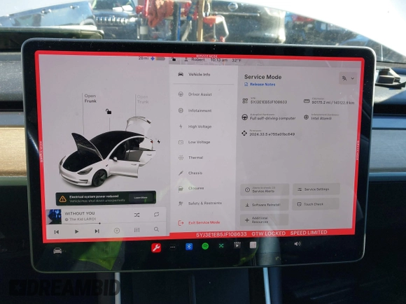 2018 Tesla Model 3 Long Range Battery with VIN 5YJ3E1EB5JF108633, listed as a IAAI auction lot 41016970 with 90,175 mi miles and . Bid and sale history available at DreamBid. Image 18.