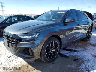 2021 Audi Q8 Prestige with VIN WA1FVAF14MD041905, listed as a Copart auction lot 45763335 with 34,387 mi miles and Salvage Title. Bid and sale history available at carsss.com. Image 1.