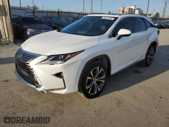 2018 Lexus RX with VIN JTJGZKCA0J2004007, listed as a Copart auction lot 50237595 with 104,630 mi miles and Salvage Title. Bid and sale history available at carsss.com. Image 1.