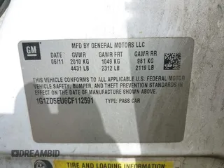 2012 Chevrolet Malibu 2LT with VIN 1G1ZD5EU6CF112591, listed as a IAAI auction lot 42011301 with 220,951 mi miles and . Bid and sale history available at DreamBid. Image 9.
