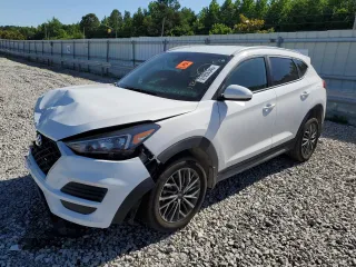 2020 Hyundai Tucson SEL with VIN KM8J33AL9LU118434, listed as a Copart auction lot 57956345 with 75,198 mi miles and Salvage title. Bid and sale history available at DreamBid. Image 1.