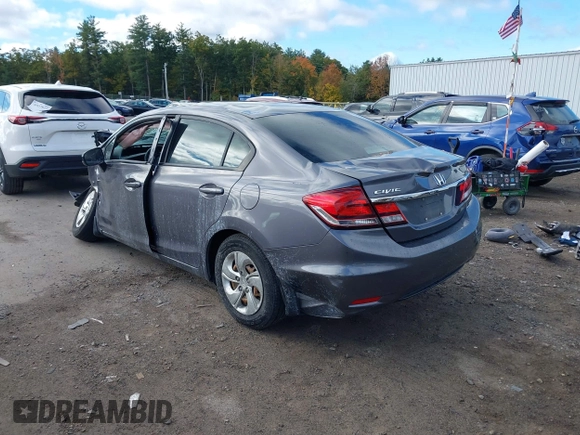 2014 Honda Civic Sedan LX with VIN 19XFB2F52EE019330, listed as a IAAI auction lot 40557827 with 169,656 mi miles. Bid and sale history available at carsss.com. Image 3.