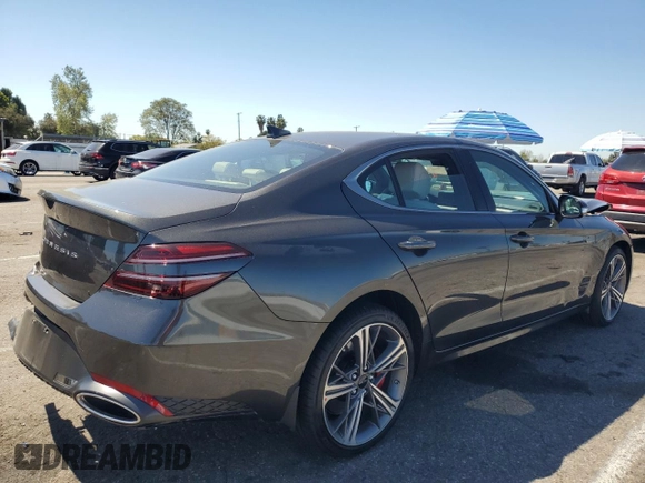 2024 Genesis G70 2.5T with VIN KMTG34SC9RU141502, listed as a Copart auction lot 50356715 with 2,595 mi miles and Salvage Title. Bid and sale history available at carsss.com. Image 3.