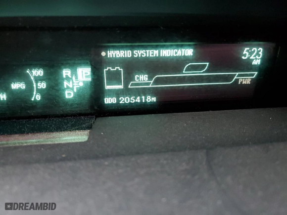 2010 Toyota Prius II with VIN JTDKN3DU9A0012366, listed as a Copart auction lot 45471135 with 205,418 mi miles and Salvage Title. Bid and sale history available at carsss.com. Image 9.