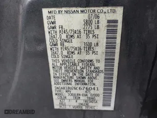 2006 Nissan Pathfinder SE with VIN 5N1AR18U26C676041, listed as a IAAI auction lot 41872718 with 254,585 mi miles. Bid and sale history available at carsss.com. Image 9.