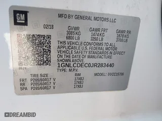 2018 Chevrolet Tahoe Commercial with VIN 1GNLCDEC0JR283440, listed as a IAAI auction lot 41280493 with 241,531 mi miles. Bid and sale history available at carsss.com. Image 9.