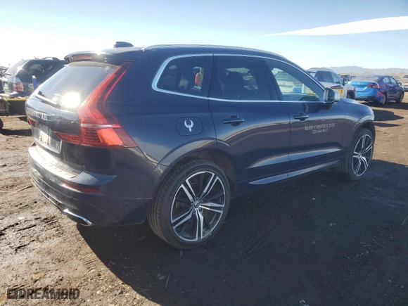 2019 Volvo XC60 R-Design with VIN LYV102RM6KB320967, listed as a Copart auction lot 43350595 with 65,640 mi miles and Salvage Title. Bid and sale history available at carsss.com. Image 3.