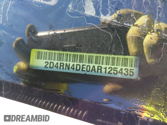 2010 Dodge Grand Caravan SE with VIN 2D4RN4DE0AR125435, listed as a IAAI auction lot 40681039 with 193,424 mi miles and . Bid and sale history available at DreamBid. Image 9.