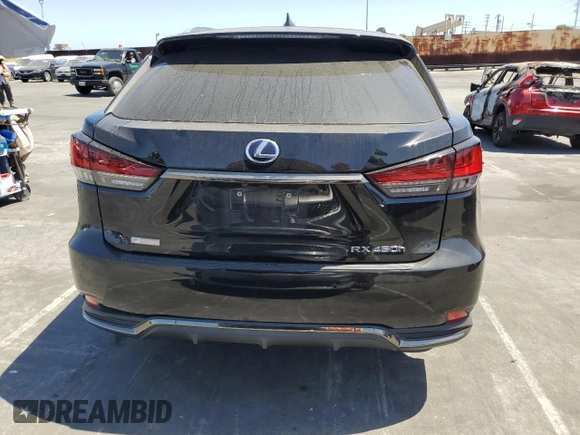 2022 Lexus RX with VIN 2T2YGMDA5NC076315, listed as a Copart auction lot 59921264 with 25,883 mi miles and Salvage Title. Bid and sale history available at carsss.com. Image 6.