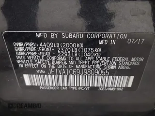 2018 Subaru WRX Premium with VIN JF1VA1C69J9809055, listed as a IAAI auction lot 41791789 with 113,185 mi miles. Bid and sale history available at carsss.com. Image 9.