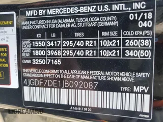 2018 Mercedes-Benz GLS 550 with VIN 4JGDF7DE1JB092087, listed as a Copart auction lot 44409285 with 102,280 mi miles and Salvage title. Bid and sale history available at DreamBid. Image 13.