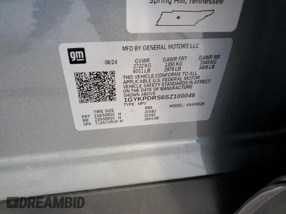 2025 Cadillac XT6 AWD Premium Luxury z VIN 1GYKPDRS6SZ100046, wystawiony jako Copart lot #42248355 z przebiegiem 2293 mil mil oraz Szkody całkowita. Historia ofert i sprzedaży dostępna na DreamBid. Obrazek 13.