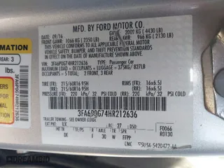 2017 Ford Fusion S with VIN 3FA6P0G74HR212636, listed as a IAAI auction lot 41785060 with 205,106 mi miles. Bid and sale history available at carsss.com. Image 9.