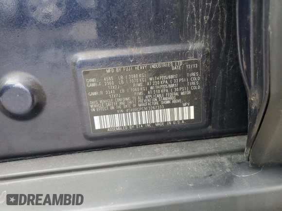 2014 Subaru Outback Limited z VIN 4S4BRCPC9E3267333, wystawiony jako Copart lot #58093775 z przebiegiem 160 405 mil mil oraz Szkoda całkowita • Salvage title. Historia ofert i sprzedaży dostępna na DreamBid. Obrazek 13.