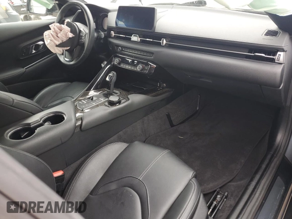 2020 Toyota GR Supra 3.0 with VIN WZ1DB4C06LW032954, listed as a Copart auction lot 62510144 with 0 mi miles and Salvage Title. Bid and sale history available at carsss.com. Image 8.