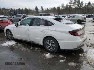 2020 Hyundai Sonata Hybrid Blue with VIN KMHL24JJ5LA012757, listed as a Copart auction lot 43706885 with 90,940 mi miles and Salvage Title. Bid and sale history available at carsss.com. Image 2.