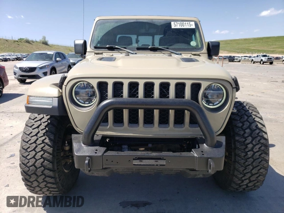 2020 Jeep Gladiator Rubicon z VIN 1C6JJTBG2LL190732, wystawiony jako Copart lot #57100115 z przebiegiem 55 679 mil mil oraz Szkoda całkowita • Salvage title. Historia ofert i sprzedaży dostępna na DreamBid. Obrazek 5.