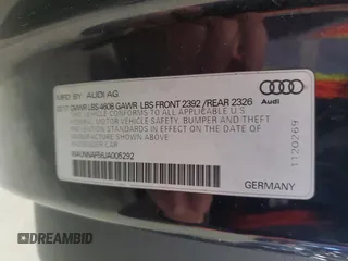 2018 Audi A5 Premium z VIN WAUNNAF56JA005292, wystawiony jako Copart lot #49771605 z przebiegiem 97 321 mil mil oraz Czysty tytuł • Clean title. Historia ofert i sprzedaży dostępna na DreamBid. Obrazek 12.
