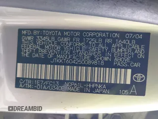 2005 Scion xA z VIN JTKKT604250089818, wystawiony jako IAAI lot #41983968 z przebiegiem 115 867 mil mil oraz . Historia ofert i sprzedaży dostępna na DreamBid. Obrazek 9.