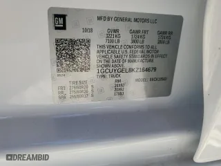 2019 Chevrolet Silverado 1500 LTZ with VIN 1GCUYGEL8KZ164679, listed as a Copart auction lot 82956864 with 105,209 mi miles and Non Repairable. Bid and sale history available at carsss.com. Image 12.
