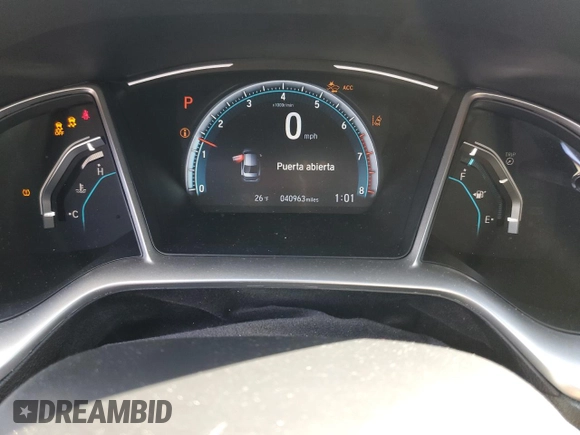 2019 Honda Civic Sedan EX with VIN 19XFC1F38KE004123, listed as a Copart auction lot 44943015 with 40,963 mi miles and Salvage Title. Bid and sale history available at carsss.com. Image 9.
