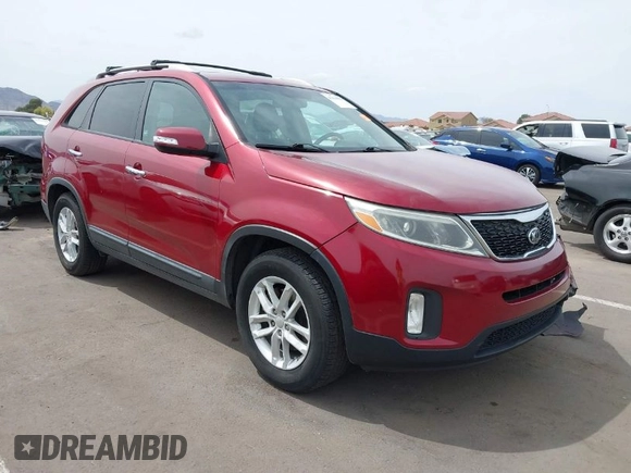 2015 Kia Sorento LX with VIN 5XYKT4A62FG618479, listed as a IAAI auction lot 41934079 with 107,747 mi miles. Bid and sale history available at carsss.com. Image 1.