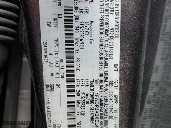 2014 Ford Focus SE with VIN 1FADP3K2XEL407526, listed as a Copart auction lot 51472365 with 111,414 mi miles and Salvage Title. Bid and sale history available at carsss.com. Image 12.