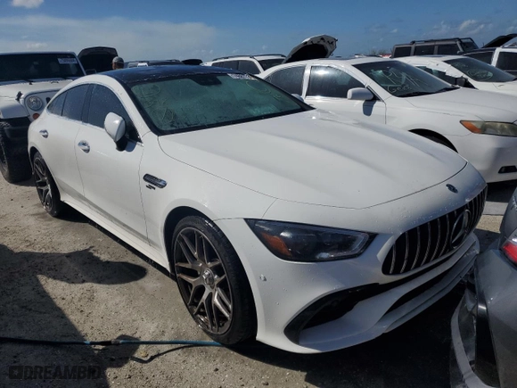 2020 Mercedes-Benz AMG GT with VIN W1K7X6BB4LA033437, listed as a Copart auction lot 74887734 with 0 mi miles and Salvage Title. Bid and sale history available at carsss.com. Image 4.