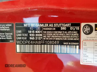 2015 Mercedes-Benz SLK 250 z VIN WDDPK4HA8FF108049, wystawiony jako Copart lot #56337355 z przebiegiem Nie podano mil oraz Tytuł czysty. Historia ofert i sprzedaży dostępna na DreamBid. Obrazek 13.