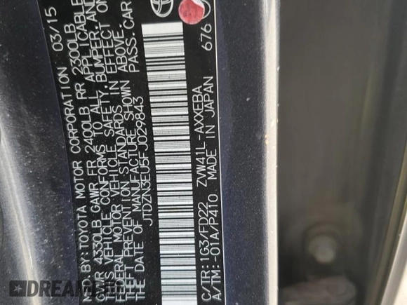 2015 Toyota Prius Two with VIN JTDZN3EU5FJ029843, listed as a Copart auction lot 51302075 with 149,227 mi miles and Salvage Title. Bid and sale history available at DreamBid. Image 15.