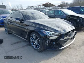 2019 Infiniti Q60 Luxe with VIN JN1EV7EL0KM291021, listed as a IAAI auction lot 41589716 with 59,235 mi miles and . Bid and sale history available at carsss.com. Image 1.