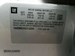 2012 Cadillac CTS with VIN 1G6DM5E33C0133056, listed as a Copart auction lot 41462265 with 190,349 mi miles and Salvage Title. Bid and sale history available at DreamBid. Image 12.