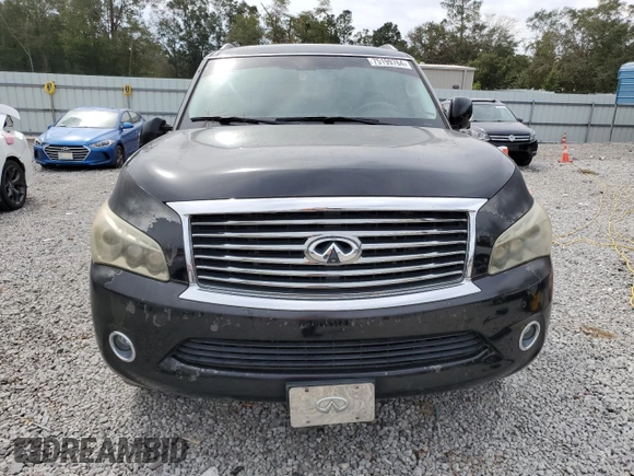 2011 Infiniti QX56 7-passenger with VIN JN8AZ2NF9B9504083, listed as a Copart auction lot 75199764 with 128,794 mi miles and Salvage Title. Bid and sale history available at carsss.com. Image 5.
