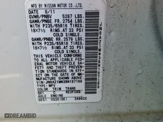2011 Nissan Murano SV with VIN JN8AZ1MW3BW187169, listed as a Copart auction lot 43351245 with 148,226 mi miles and Salvage Title. Bid and sale history available at carsss.com. Image 13.