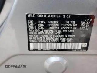 2020 Honda HR-V EX with VIN 3CZRU6H53LM709726, listed as a Copart auction lot 45102805 with 87,240 mi miles and Salvage Title. Bid and sale history available at carsss.com. Image 13.