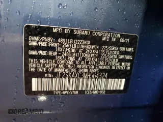 2021 Subaru Forester Touring с VIN JF2SKAXC3MH564324, выставлен на аукционе Copart как лот 52640525 с пробегом 46 657 миль миль и Списание • Salvage title. История ставок и продаж доступна на DreamBid. Изображение 13.