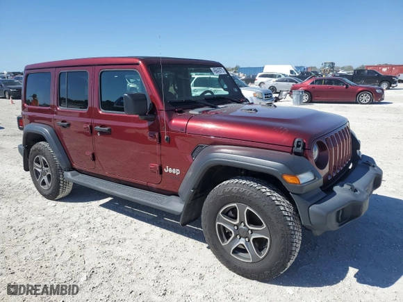 2021 Jeep Wrangler Unlimited Willys Sport with VIN 1C4HJXDG8MW582450, listed as a Copart auction lot 46642975 with NaN miles and Salvage Title. Bid and sale history available at carsss.com. Image 4.