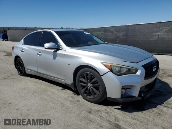 2014 Infiniti Q50 Sport with VIN JN1BV7AP5EM689471, listed as a Copart auction lot 49716815 with 110,461 mi miles and Salvage Title. Bid and sale history available at DreamBid. Image 4.