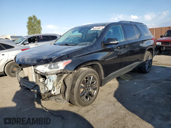 2018 Chevrolet Traverse RS with VIN 1GNERJKXXJJ147246, listed as a Copart auction lot 74037854 with 76,425 mi miles and Salvage Title. Bid and sale history available at carsss.com. Image 1.