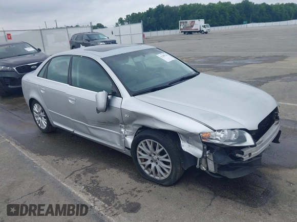 2008 Audi A4 2.0T with VIN WAUDF78E48A169711, listed as a IAAI auction lot 42308726 with 132,916 mi miles and . Bid and sale history available at DreamBid. Image 1.