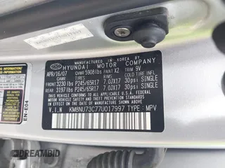 2007 Hyundai Veracruz GLS with VIN KM8NU73C77U017997, listed as a IAAI auction lot 41915209 with 182,576 mi miles and . Bid and sale history available at DreamBid. Image 9.
