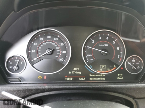 2017 BMW 4 Series 430i xDrive with VIN WBA4F9C54HG440590, listed as a Copart auction lot 45761255 with 105,551 mi miles and Salvage title. Bid and sale history available at DreamBid. Image 9.