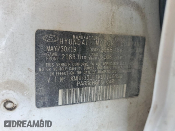 2019 Hyundai Elantra GT with VIN KMHH35LE1KU114689, listed as a Copart auction lot 68495034 with 112,287 mi miles and Salvage Title. Bid and sale history available at carsss.com. Image 15.