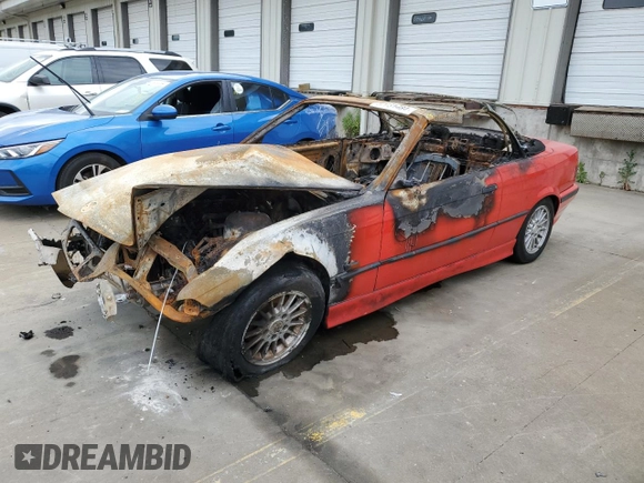 1996 BMW 3-Series 328IC with VIN WBABK8326TET92422, listed as a Copart auction lot 57731484 with 0 mi miles and Salvage Title. Bid and sale history available at carsss.com. Image 1.