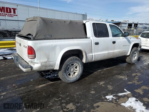 2002 Dodge Dakota Sport with VIN 1B7HG38NX2S637243, listed as a Copart auction lot 45389675 with 173,333 mi miles and Salvage Title. Bid and sale history available at carsss.com. Image 3.