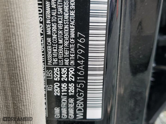 2006 Mercedes-Benz S-Class 5.0L with VIN WDBNG75J16A479767, listed as a Copart auction lot 85027454 with 170,381 mi miles and Clean Title. Bid and sale history available at carsss.com. Image 12.
