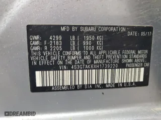 2017 Subaru Impreza Sport with VIN 4S3GTAK6XH1739220, listed as a Copart auction lot 73512384 with 102,156 mi miles and Salvage Title. Bid and sale history available at carsss.com. Image 12.