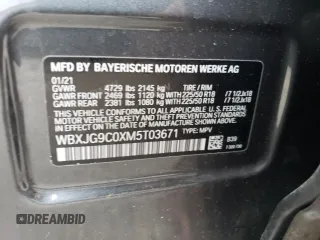 2021 BMW X1 xDrive28i with VIN WBXJG9C0XM5T03671, listed as a Copart auction lot 41803043 with 31,097 mi miles. Bid and sale history available at carsss.com. Image 13.