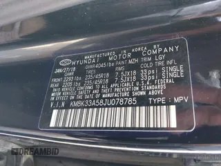 2018 Hyundai Kona Limited with VIN KM8K33A58JU078785, listed as a IAAI auction lot 41808445 with 58,738 mi miles. Bid and sale history available at carsss.com. Image 9.